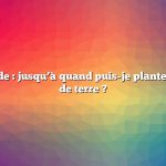 Réponse rapide : jusqu’à quand puis-je planter des pommes de terre ?